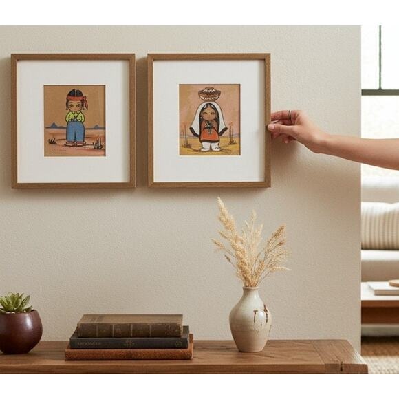 Native American Oodees Pastel Velvet Paper Serigraph prints Gerda Christoffersen - Picture 1 of 10